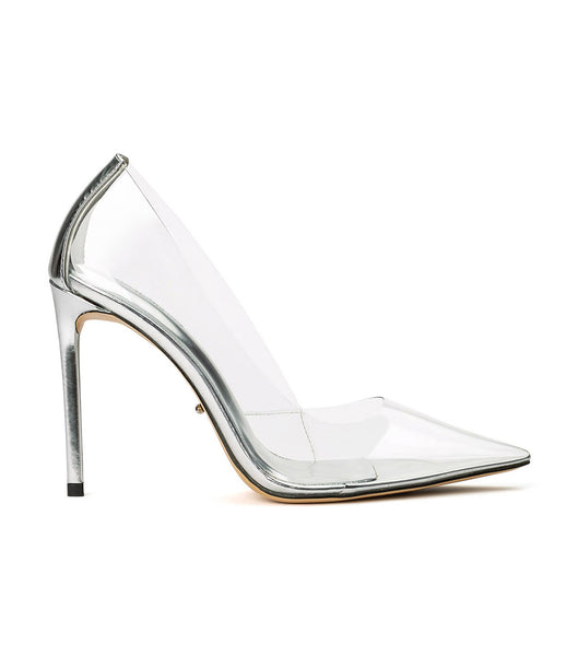 Tony Bianco Alijah Clear Vinylite/Silver 10.5cm Stiletthæler Sølv | ZNONQ71130