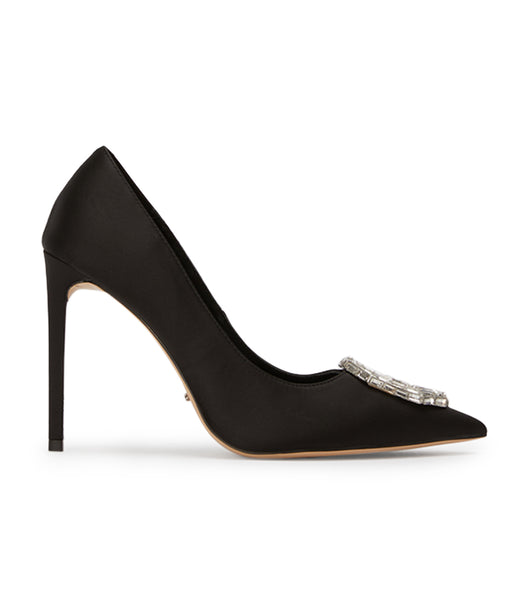 Tony Bianco Alison Black Satin 10.5cm Bling hæler Svarte | NODYB84641