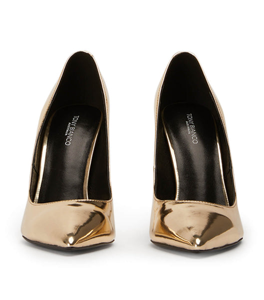 Tony Bianco Anja Gold Shine 10.5cm Court Sko Gull | GNOUC77454