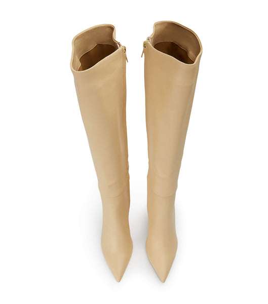 Tony Bianco Apollo Butter Nappa 10.5cm Mid Calf Boots Beige | GNOEC93426