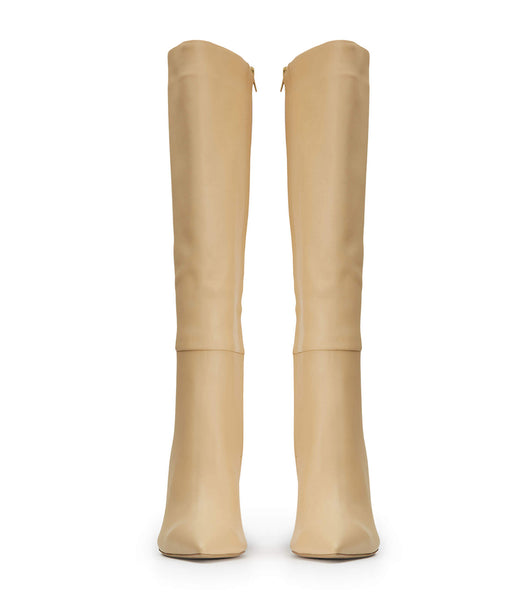 Tony Bianco Apollo Butter Nappa 10.5cm Mid Calf Boots Beige | GNOEC93426