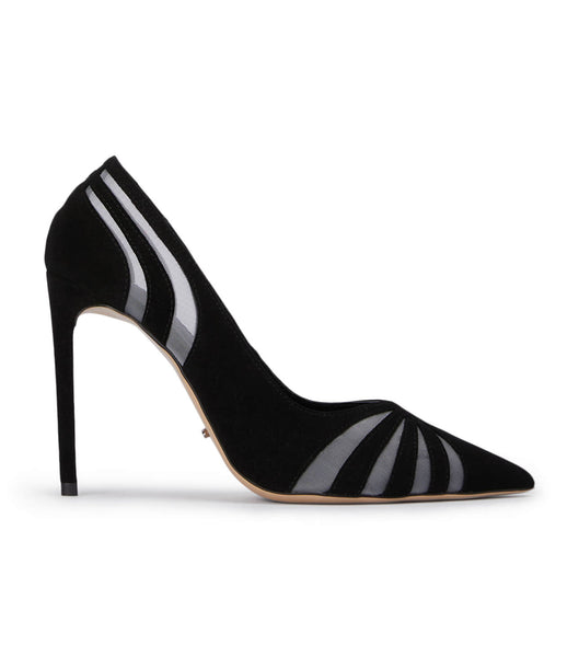 Tony Bianco Arrow Black Semsket Skinn 10.5cm Stiletthæler Svarte | NOJBT21779