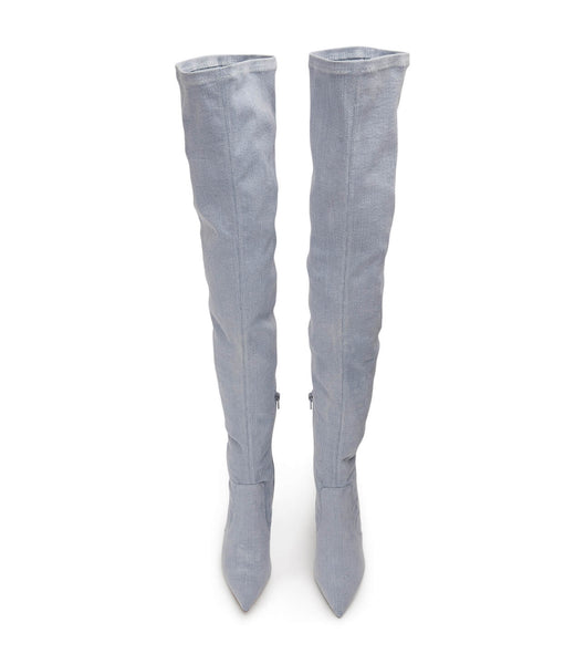 Tony Bianco Avah Denim Stretch 10.5cm Støvler Med Hæl Blå | ENOHC57619