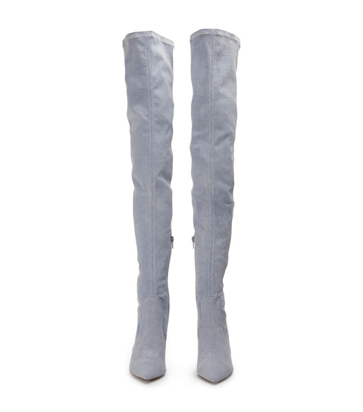 Tony Bianco Avah Denim Stretch 10.5cm Stilettstøvler Blå | FNOHY23153