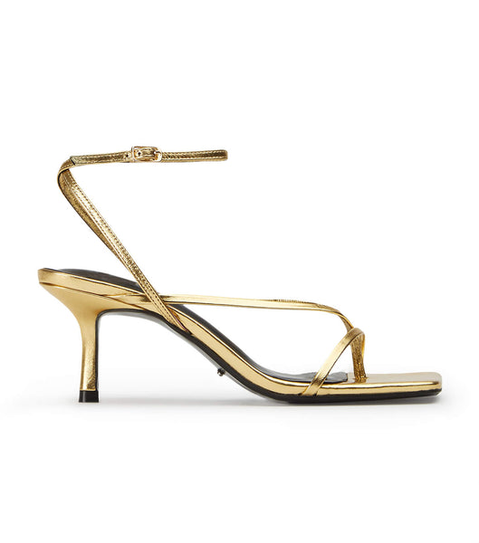 Tony Bianco Avi Gold Foil 6.5cm Strappy hæler Gull | MNOFT80873