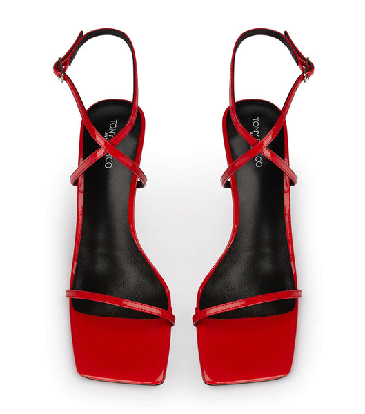 Tony Bianco Axent Scarlet Patent 6.5cm Strappy hæler Dyp Rød | NOICD73932