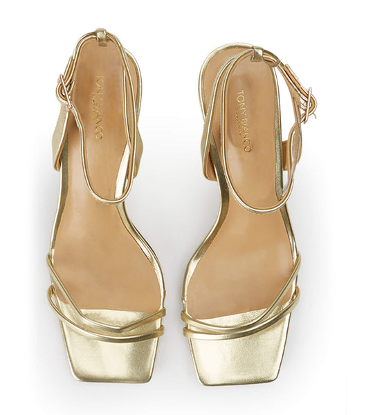 Tony Bianco Camelia Gold Nappa Metallic 8.5cm Brude hæler Gull Metal | BNOSD51045