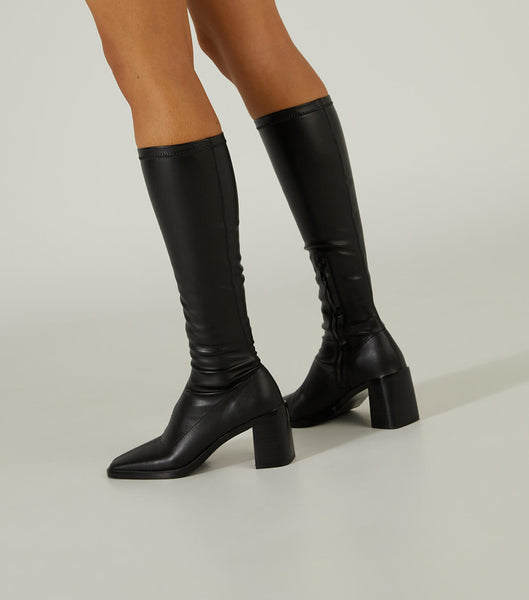 Tony Bianco Damon Black Venezia 7.5cm Mid Calf Boots Svarte | BNOSD77116