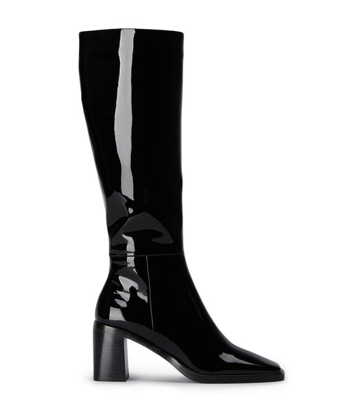 Tony Bianco Darby Black Patent 7.5cm Mid Calf Boots Svarte | LNOSX78059