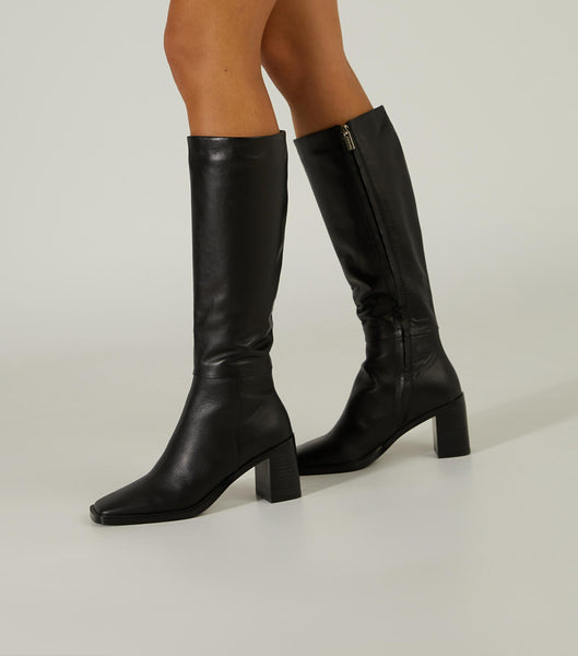 Tony Bianco Darby Black Venice 7.5cm Mid Calf Boots Svarte | UNOTG61791