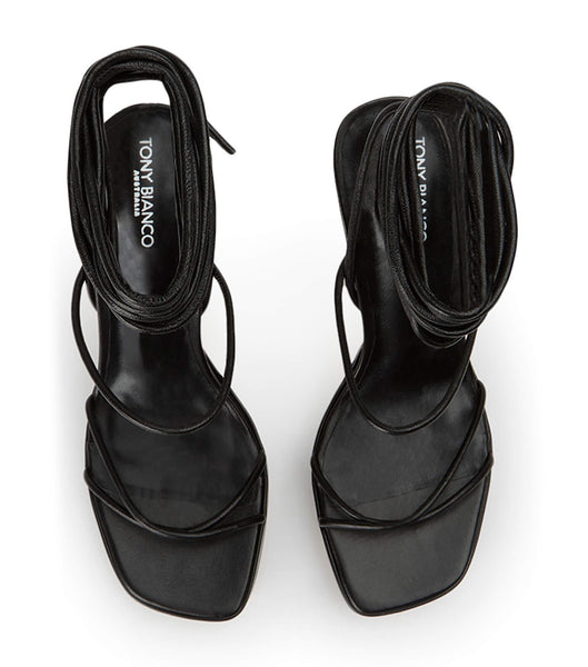 Tony Bianco Deon Black Nappa 11.5cm Strappy hæler Svarte | MNOHR91406