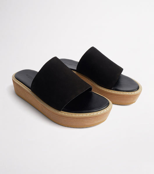 Tony Bianco Elke Black 4.5cm Flate Sandaler Svarte | ANOWC14987