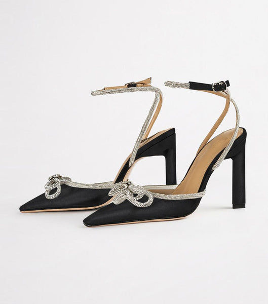 Tony Bianco Elsie Black Satin 10.5cm Court Sko Svarte | NOXMI89995