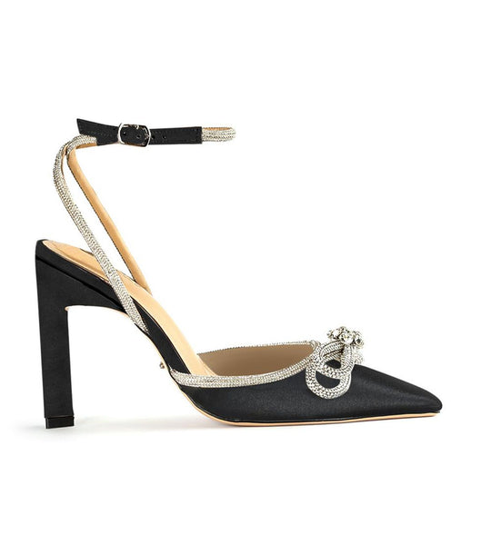 Tony Bianco Elsie Black Satin 10.5cm Court Sko Svarte | NOXMI89995