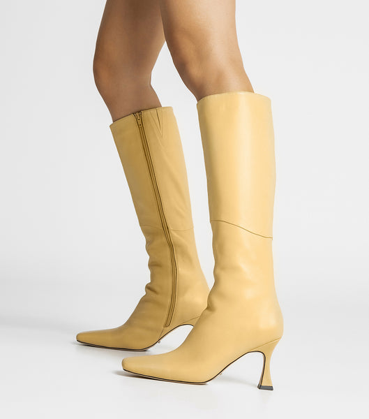 Tony Bianco Fantasy Butter Nappa 8cm Mid Calf Boots Gul | BNOSO53755