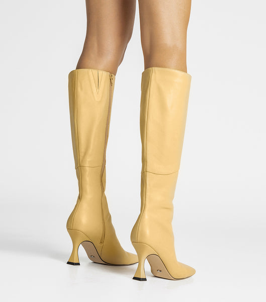 Tony Bianco Fantasy Butter Nappa 8cm Mid Calf Boots Gul | BNOSO53755