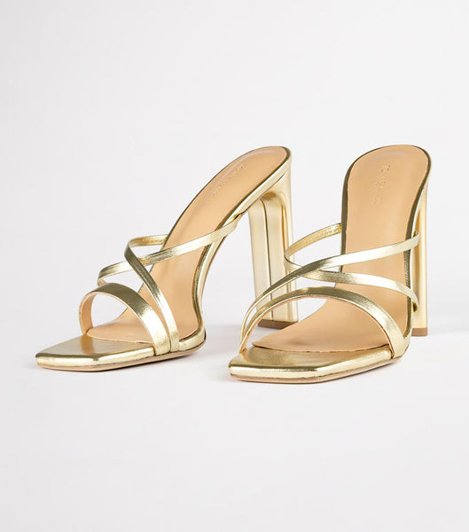 Tony Bianco Fior Gold Nappa Metallic 11cm Strappy hæler Gull Metal | NOIIZ74913