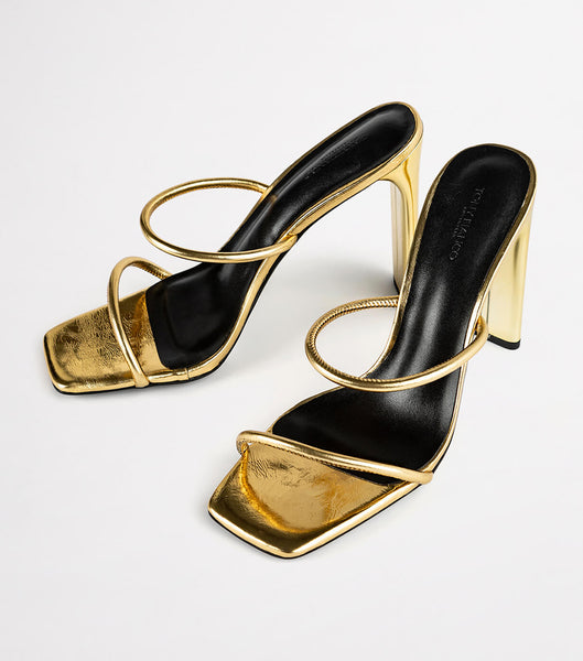 Tony Bianco Florence Gold Foil 11cm Brude hæler Gull | DNOKV18518