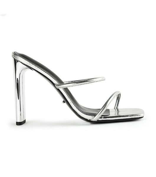 Tony Bianco Florence Silver Foil 11cm Strappy hæler Sølv | PNOQX70645