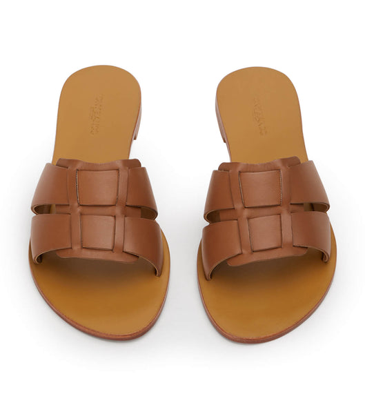 Tony Bianco Force Tan 1cm Flate Sandaler Brune | ZNONQ76650