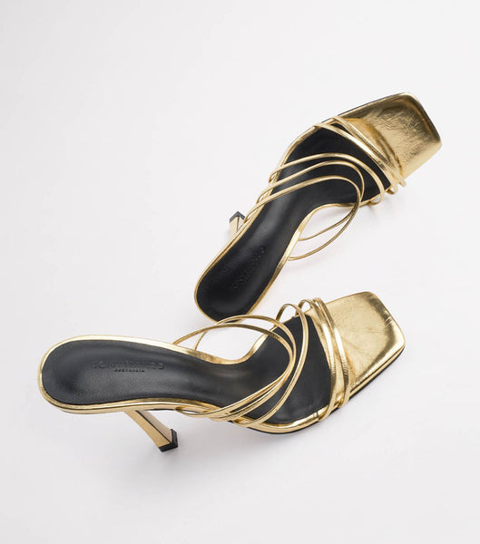 Tony Bianco Foxie Gold Foil 10.5cm Stiletthæler Gull | GNOEC18817