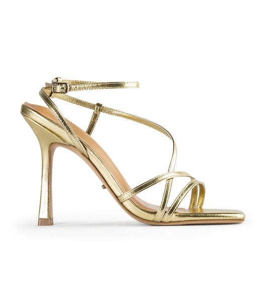 Tony Bianco Franci Gold Nappa Metallic 10.5cm Strappy hæler Gull Metal | NOXMI59198