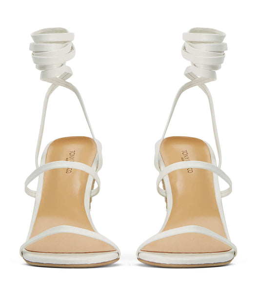 Tony Bianco Gabriella Milk Capretto 11cm Strappy hæler Hvite | NOXMI42284