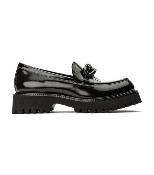 Tony Bianco Georgi Black Hi Shine 4cm Loafers Svarte | NOCVG28415