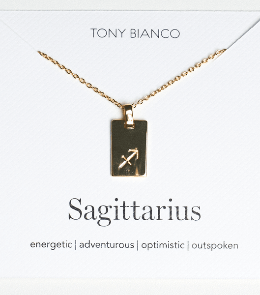 Tony Bianco Gold Sagittarius Zodiac Necklace Accessories Gull | PNOQX67003