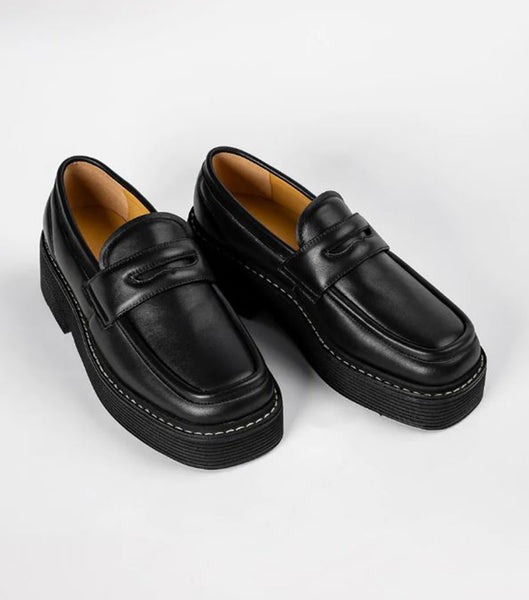 Tony Bianco Granite Black Nappa 5cm Loafers Grå Svarte | TNOWZ85807