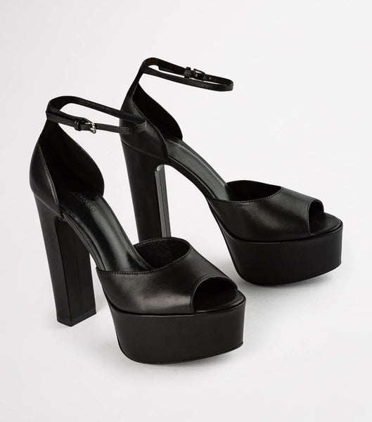 Tony Bianco Jayze Black Como 14cm Platform Sko Svarte | FNOUI48877