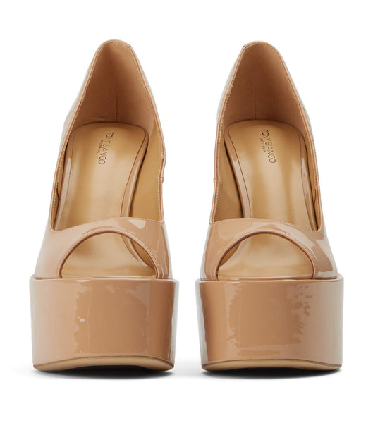 Tony Bianco Jolee Nude Patent 15cm Platform Sko Beige | MNOHR36365