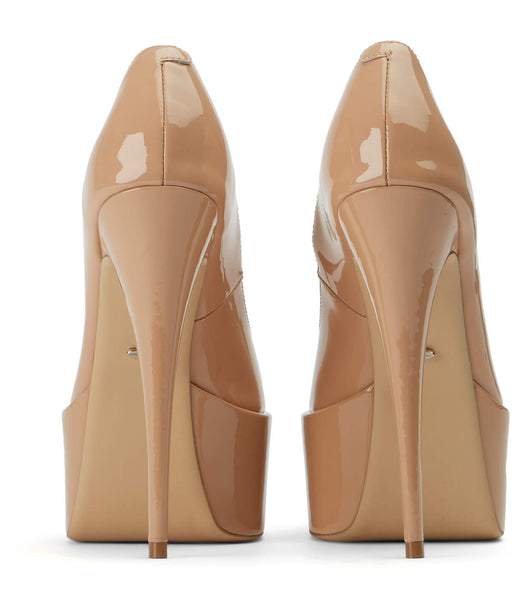 Tony Bianco Jolee Nude Patent 15cm Platform Sko Beige | MNOHR36365