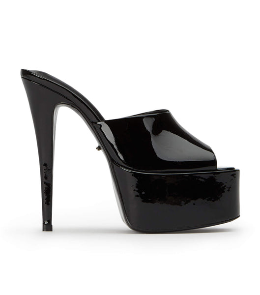 Tony Bianco Jordyn Black Patent 15cm Platform Sko Svarte | LNOTR47421