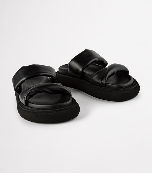 Tony Bianco June Black Nappa 3cm Badesandaler Svarte | SNONY10221