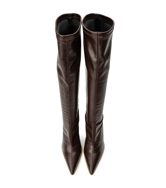 Tony Bianco Knight Choc Venezia 9.5cm Mid Calf Boots Sjokolade | SNOVO41233