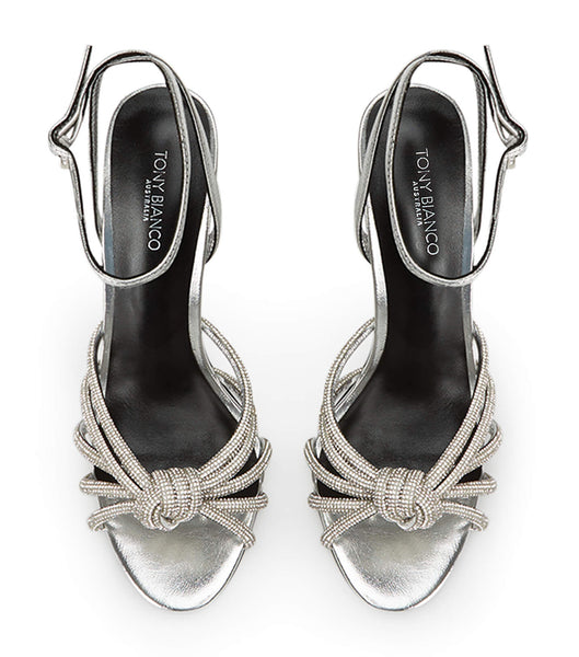 Tony Bianco Kyla Silver Foil 11cm Strappy hæler Sølv | NONEJ30387