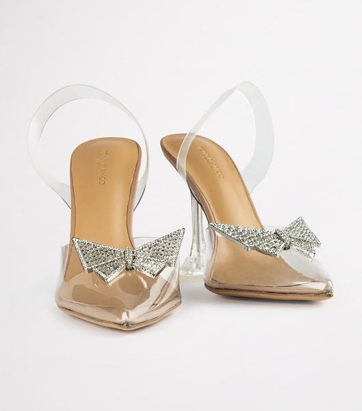 Tony Bianco Laos Clear Vinylite 10.3cm Stiletthæler Sølv | GNOUC22755