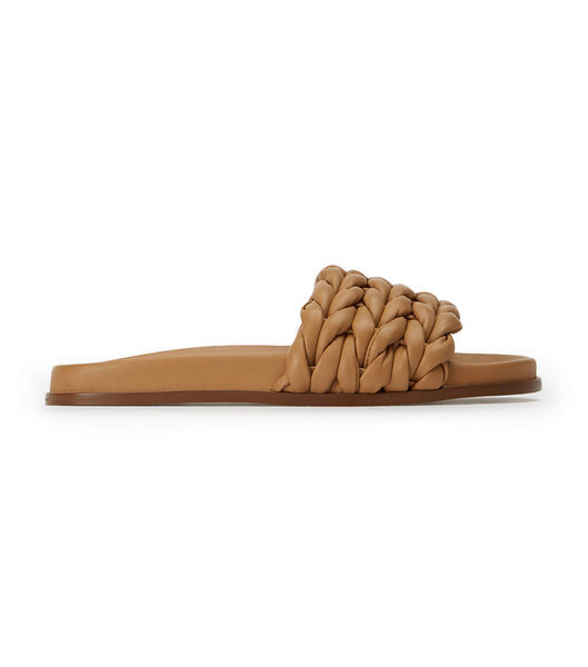 Tony Bianco Layton Biscuit Nappa Badesandaler Brune | FNOHY98344