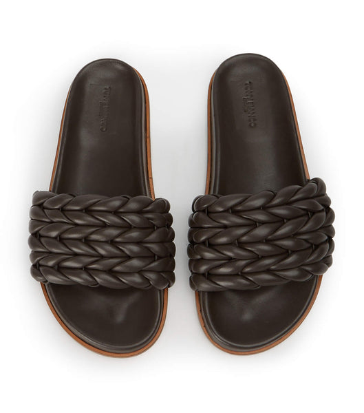 Tony Bianco Layton Chocolate Nappa Badesandaler Sjokolade | NOZPD17292