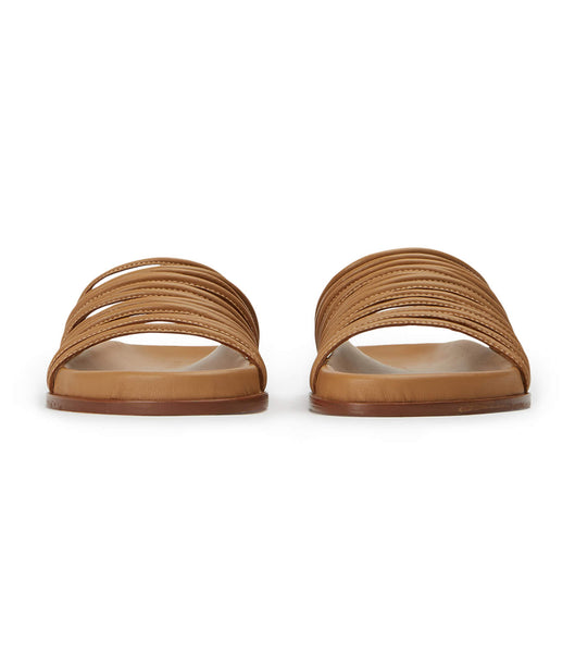 Tony Bianco Libi Biscuit Nappa Badesandaler Brune | XNOBH95145