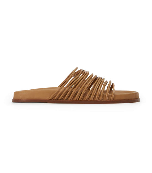 Tony Bianco Libi Biscuit Nappa Badesandaler Brune | XNOBH95145