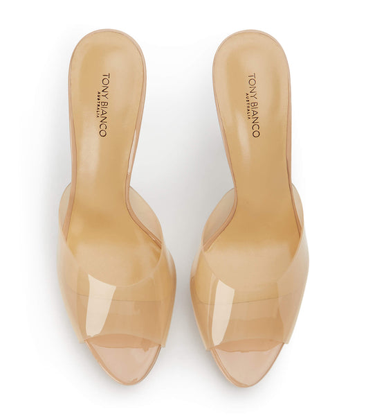 Tony Bianco Liquid Nude Vinylite/Nude Patent 12cm Platform Sko Beige | NOJVR37813