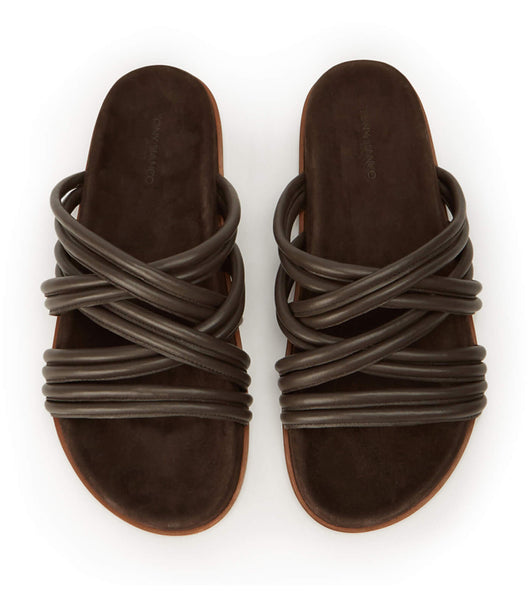 Tony Bianco Loki Chocolate Nappa Flate Sandaler Sjokolade | FNOUI85779