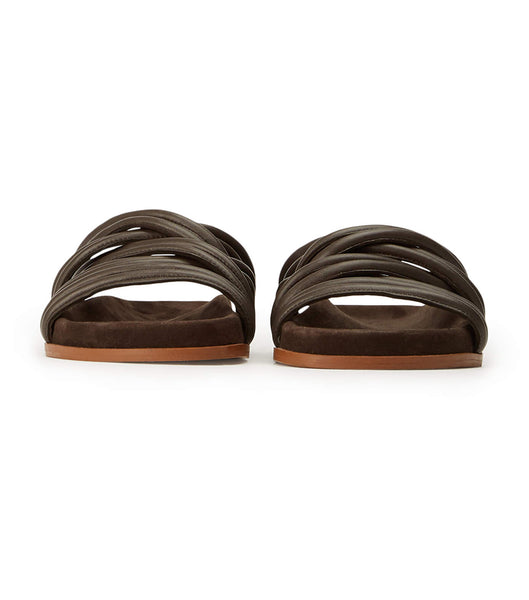 Tony Bianco Loki Chocolate Nappa Flate Sandaler Sjokolade | FNOUI85779