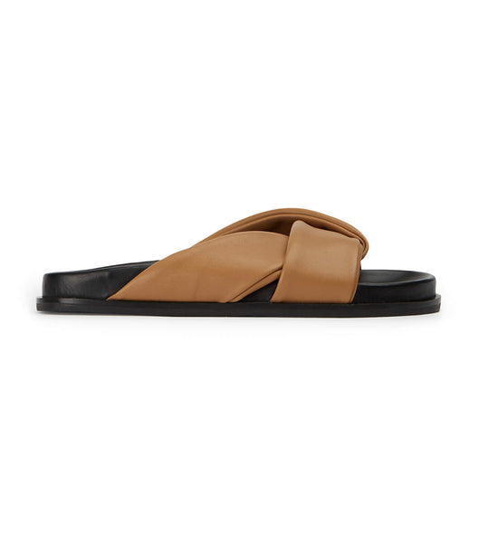 Tony Bianco Lora Biscuit Nappa 1.5cm Flate Sandaler Gul | NOJBT76601