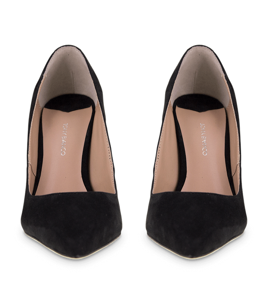 Tony Bianco Lotus Black Kid Semsket Skinn 10.3cm Stiletthæler Svarte | QNOWA41508