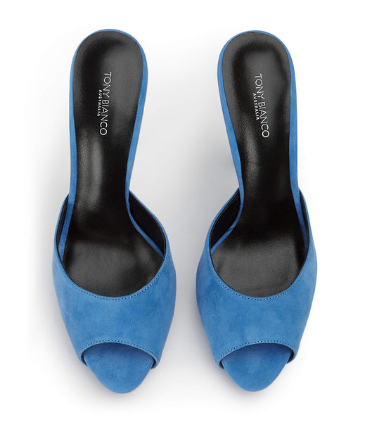 Tony Bianco Love Blue Semsket Skinn 12cm Platform Sko Blå | NOICD47016