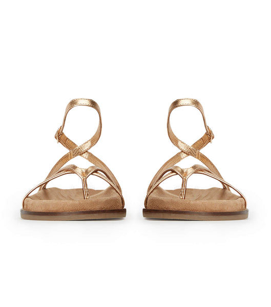 Tony Bianco Lucie Antique Gold Nappa 1.5cm Sandaler Gull | ZNOMJ73196