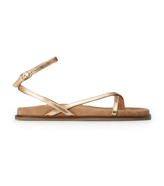 Tony Bianco Lucie Antique Gold Nappa 1.5cm Sandaler Gull | ZNOMJ73196